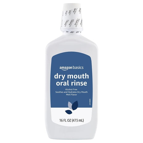 16oz Amazon Basics Dry Mouth Alcohol Free Mint Oral Rinse