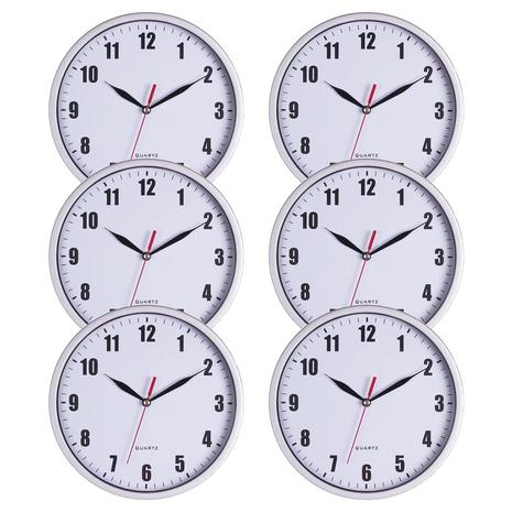 6-Pack 8" Silent Wall Clocks