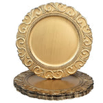 6 Gold Charger Dinner Plates