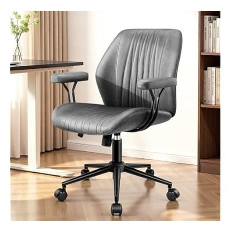 HeroSet Leather Office Chair With Removable Armrests