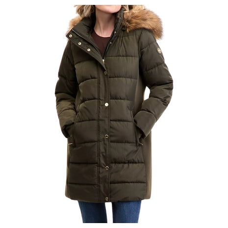 Michael Kors Women's Faux-Fur-Trim Hooded Puffer Coat