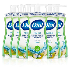 6 Bottles Dial Antibacterial Foaming Hand Soap Fresh Pear Scent
