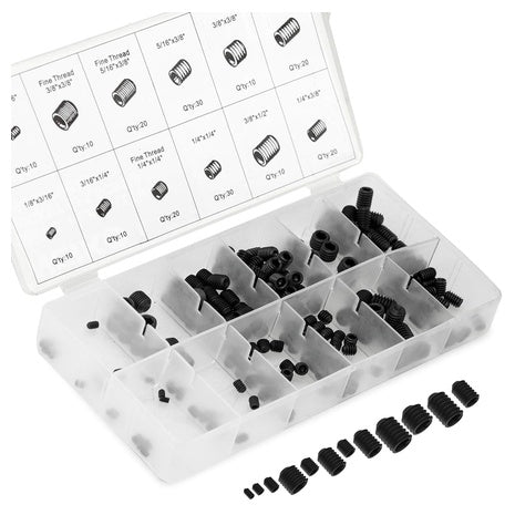 200-Piece NEIKO 50484A Internal Hex Allen Set Screw Assortment Kit