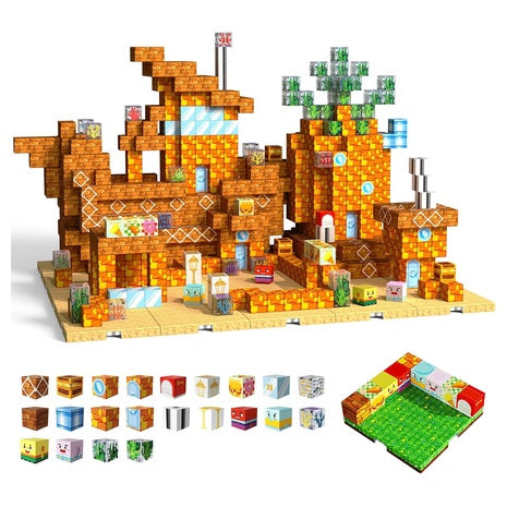 150-Pieces Magnetic Building Blocks with 4 Expandable Magnet Baseplates