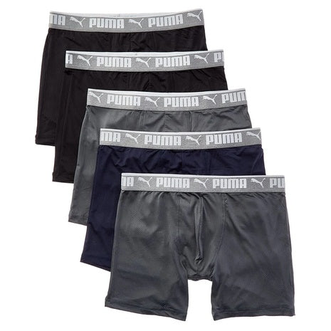 Set Of 5 Puma Moisture Wicking Mesh Boxer Brief