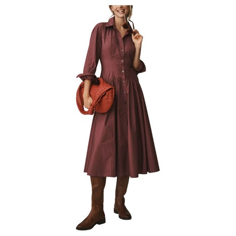 Anthropologie Drop-Waist Midi Shirt Dress