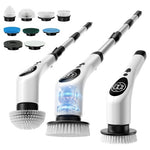Electric Spin Scrubber with 9 Brush Heads and Extension Handle