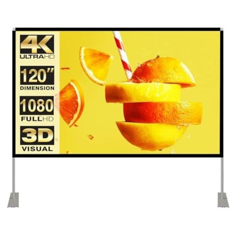 120" 16:9 HD 4K Outdoor Indoor Projection Screen With Stand