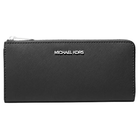 Michael Kors Women's Jet Set Travel Large Saffiano Leather Quarter Zip Wallet