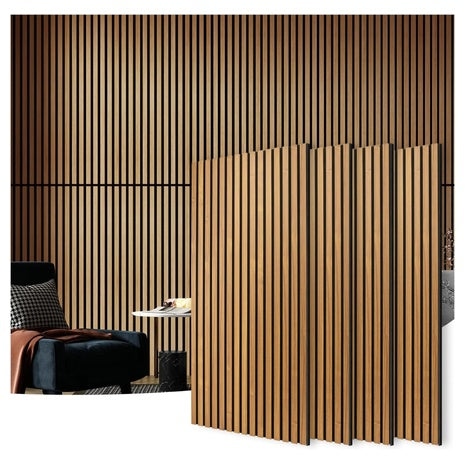 4-Pack Art3d Wood Slat 3D Fluted Sound Absorbing Panel