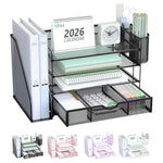 4-Tier Desk File Organizer With Drawer & Pen Holders