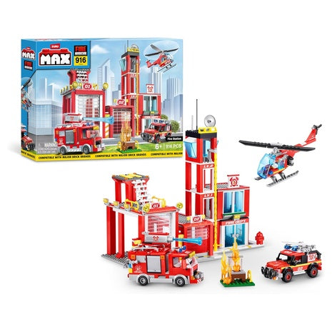 916-Piece Max Adventure Fire Rescue Headquarters Playset