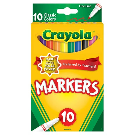 10-Count Crayola Classic Colors Fine Line Markers