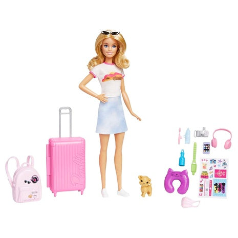 Barbie Doll Travel Set w/ Puppy & Accessories
