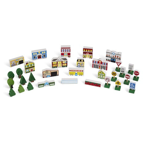 32-Piece Melissa & Doug Wooden Town Play Set