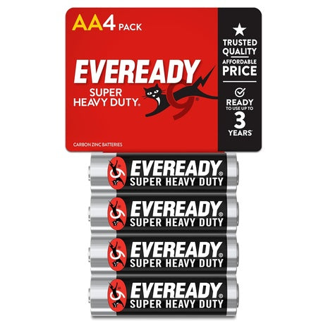 4-Pack Eveready Super Heavy Duty AA Batteries