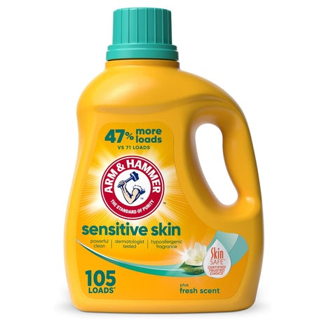105 Loads of Arm & Hammer Sensitive Skin Liquid Laundry Detergent