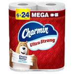 6 Mega Rolls = 24 Regular Rolls of Charmin Ultra Strong Toilet Paper