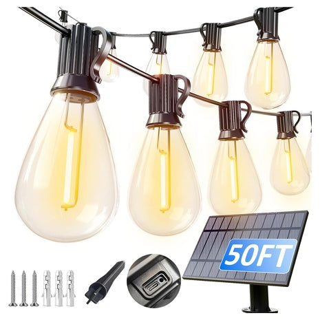 50FT Solar Waterproof Outdoor LED String Lights