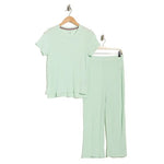 Tommy Hilfiger Women's Ribbed T-Shirt & Crop Pants Pajamas Set