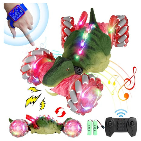 5 Dinosaur Remote Control Cars with Lights & Sounds