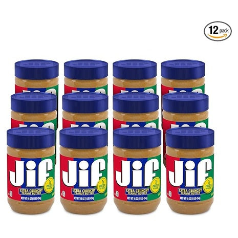 12 Jif Extra Crunchy Peanut Butters