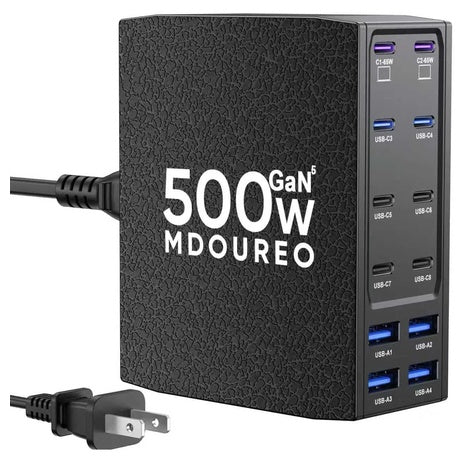 500W 12-Port USB C Multiple Devices Fast Charger Block
