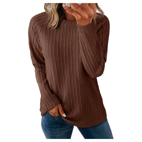 Women's Cableknit Long Sleeve Sweater (14 Colors)