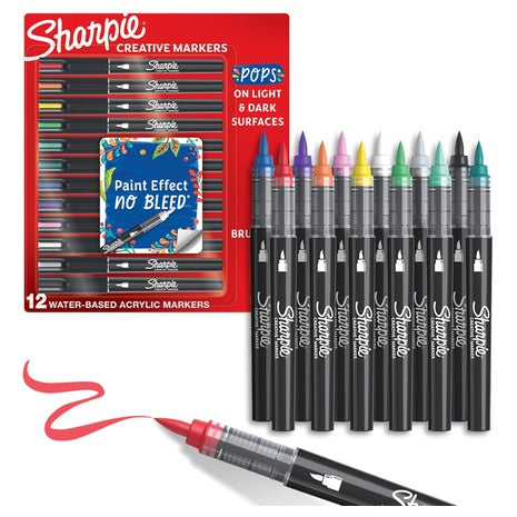 12 Sharpie Creative Acrylic Brush Tip Markers