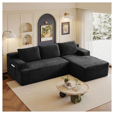 96" L-Shape Sectional Upholstered Cloud Couch Sofa