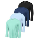 4-Pack Boys' Rash Guard SPF Long Sleeve Neon Shirts