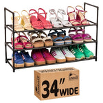 3 Tier 34″ Wide Shoe Rack