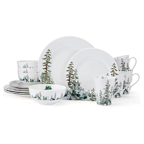 16-Piece Mikasa Watercolor Forest Bone China Dinnerware Set