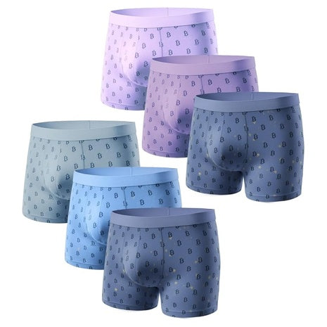 6-Pack Men's Breathable Moisture-Wicking Cotton Boxer Briefs