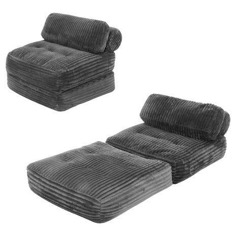Neche Single Corduroy Convertible Sleeper Sofa With Pillow