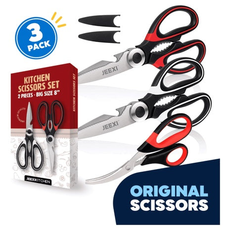 3-Piece Ultra-Sharp Premium Heavy Duty Kitchen Scissors