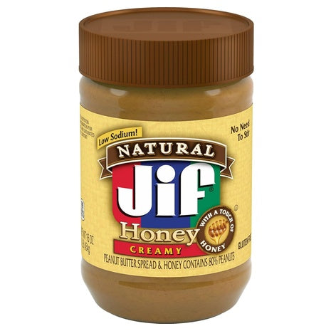 Jif Natural Creamy Peanut Butter Spread and Honey