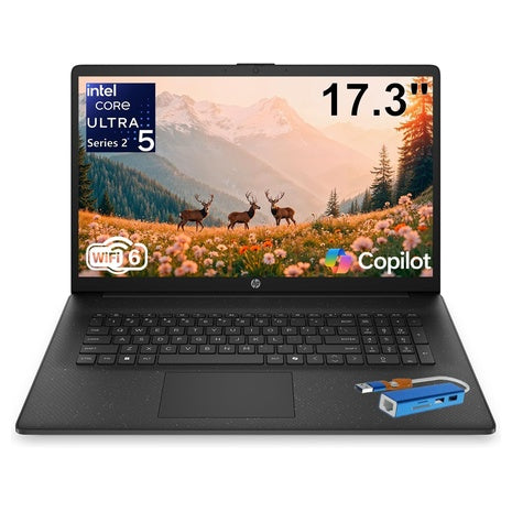 HP 17 Laptop AI PC 17.3" HD+ Laptop (Ultra 5 / 32GB RAM / 1TB SSD)