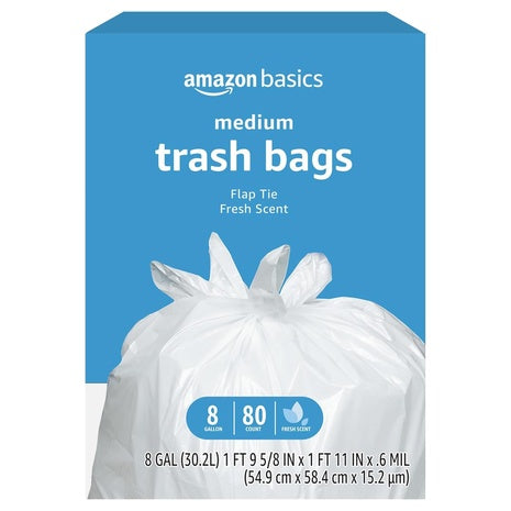 80-Count 8 Gallon Trash Bags w/ Flap Ties