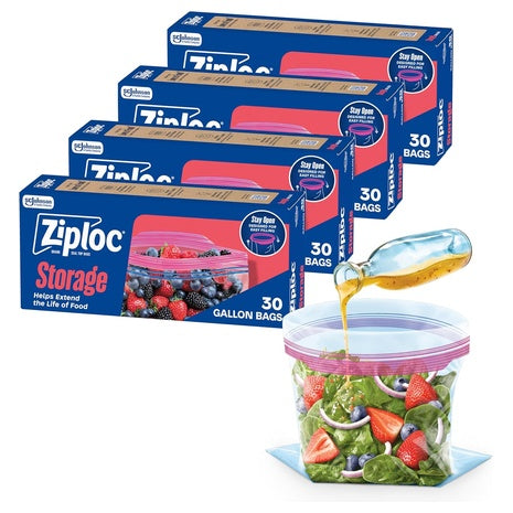 120-Count (4-Pk X 30-Ct) Ziploc Gallon Storage Bags