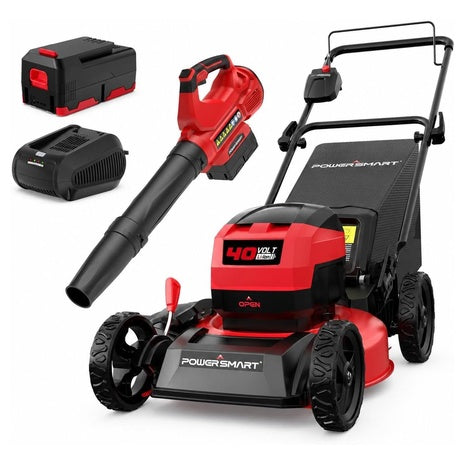 PowerSmart Cordless 17" 3-in-1 Push Lawn Mower & Leaf Blower Combo