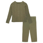 Toddler Girls' Super Soft Sweater And Wide Leg Pants Set