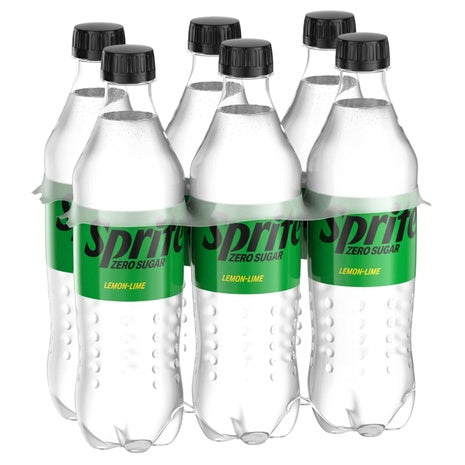 6 Bottles Sprite Zero Sugar Lemon Lime Diet Soda