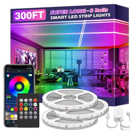 300ft Smart LED Strip Lights With Music Sync