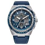 Citizen Eco-Drive Men's Chronograph Promaster Skyhawk Blue Leather Strap Watch