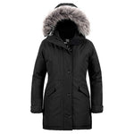 Women's Puffer Parka Jacket with Faux Fur Hood