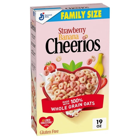 Family Size Box Cheerios Strawberry Banana Cereal (19oz)