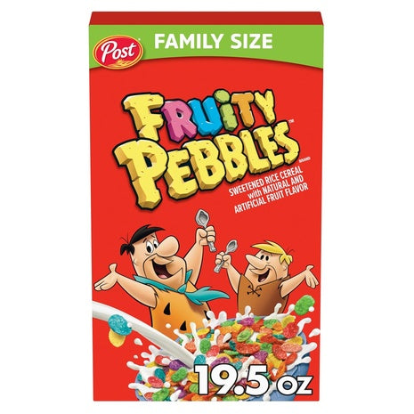 Fruity Pebbles 19.5oz Family Size Cereal Box
