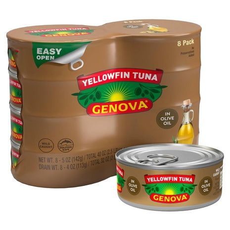 8 Cans Genova Premium Yellowfin Tuna in Olive Oil