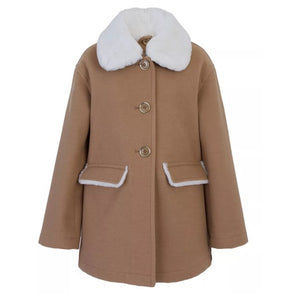 Michael Kors Big Girls Faux Wool Collar Jacket